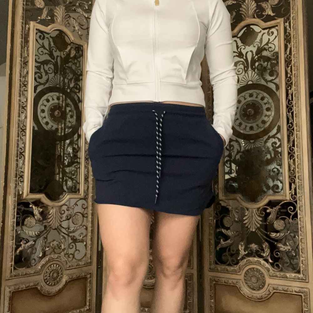 Women’s Navy Drawstring Mini Skirt